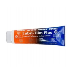 Haynes Lubri Film Plus Lebensmittelschmierstoff in blau-oranger Tube mit weißem Deckel, NSF-zertifiziert für Lebensmittelkontakt Haynes Lubri Film Plus Lebensmittelschmierstoff in blau-oranger Tube mit weißem Deckel, NSF-zertifiziert für Lebensmittelkontakt