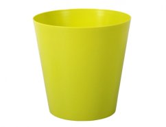 Designový plastový obal VULCANO průměr 17cm ve světle zelené barvě s hladkým povrchem a kónickým rovným tvarem pro interiérové použití