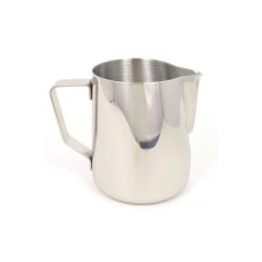 Srebrny nierdzewny dzbanek do mleka Rhinowares Pro 600ml z błyszczącą powierzchnią i praktyczną rączką do profesjonalnego przygotowania kawy Srebrny nierdzewny dzbanek do mleka Rhinowares Pro 600ml z błyszczącą powierzchnią i praktyczną rączką do profesjonalnego przygotowania kawy