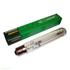 Sylvania SHP-TS GroLux 400W HPS -poltin läpinäkyvine lasitankoineen, metallikierteineen ja vihreä Sylvania-logopakkauksella Sylvania SHP-TS GroLux 400W HPS -poltin läpinäkyvine lasitankoineen, metallikierteineen ja vihreä Sylvania-logopakkauksella