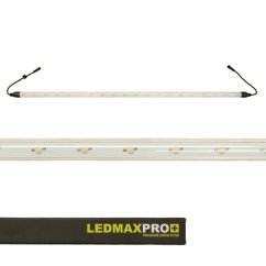 LEDMAX PRO XL LED-belysning för propagator - lång vit LED-list med svarta kablar och gula LED-chip för odlingstält