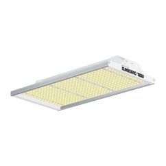 Bílé LED osvětlení SunPro SUNBOARD 100W s obdélníkovým hliníkovým tělem, žlutými LED diodami a několika červenými diodami pro pěstování rostlin
