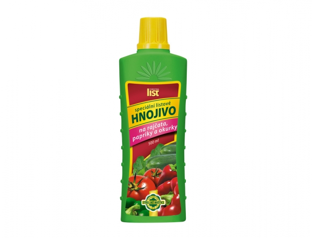 Listové hnojivo na rajčata, papriky a okurky 500ml