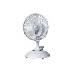 Bílý klipsnový ventilátor Hurricane FT-18A s průměrem 18cm na kulatém stojanu, dvourychlostní 15W model s plastovými lopatkami a ochrannou mřížkou