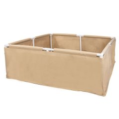 Aiuola rialzata in tessuto beige CALI BEDS taglia L con cornice in plastica bianca, forma quadrata con dimensioni 120x60x45cm per giardinaggio