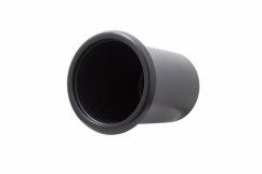 Flair PRO Dosing Cup in schwarzer Farbe aus mattem Metall, runde Form mit glatten Wänden, Behälter zum Kaffeemessen für Espressozubereitung, Detailansicht der Öffnung Flair PRO Dosing Cup in schwarzer Farbe aus mattem Metall, runde Form mit glatten Wänden, Behälter zum Kaffeemessen für Espressozubereitung, Detailansicht der Öffnung
