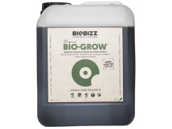 BioBizz Bio-Grow 5l organické hnojivo v bílém plastovém kanystru s béžovým štítkem a zeleným kruhovým logem pro podporu růstu rostlin