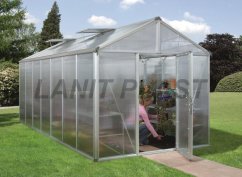 Skleník Zeus 15700 - rozměry 2,56 x 6,12 m (stříbrná 16+16mm)