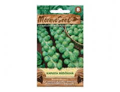 Zaadverpakking spruitkool Casiopea van MoravoSeed met afbeelding van groene spruitjes op bruine verpakking met 230 zaden Zaadverpakking spruitkool Casiopea van MoravoSeed met afbeelding van groene spruitjes op bruine verpakking met 230 zaden
