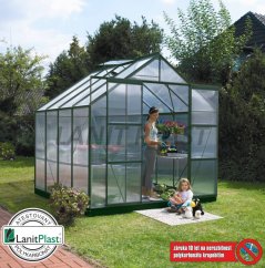 Skleník Uranus 6700 - rozměry 2,57 x 2,58 m (zelená 6 mm)