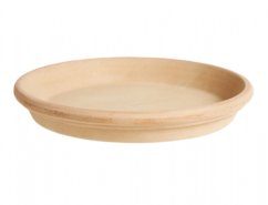 Rund keramisk vattningsunderlägg ARENA diameter 25 cm i beige färg med naturlig terrakotta ton, avsedd under krukor för att fånga upp överskottsvatten Rund keramisk vattningsunderlägg ARENA diameter 25 cm i beige färg med naturlig terrakotta ton, avsedd under krukor för att fånga upp överskottsvatten
