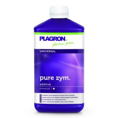 Plagron Pure Zym 1L - fialová plastová láhev s bílým uzávěrem obsahující enzymatický přípravek pro rozkládání kořenů a zlepšení absorpce živin