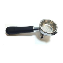 Portafilter Nano Tech mit Ledergriff - verchromter Metallhalter mit schwarzem Ledergriff und feinem Sieb für Espressozubereitung Portafilter Nano Tech mit Ledergriff - verchromter Metallhalter mit schwarzem Ledergriff und feinem Sieb für Espressozubereitung