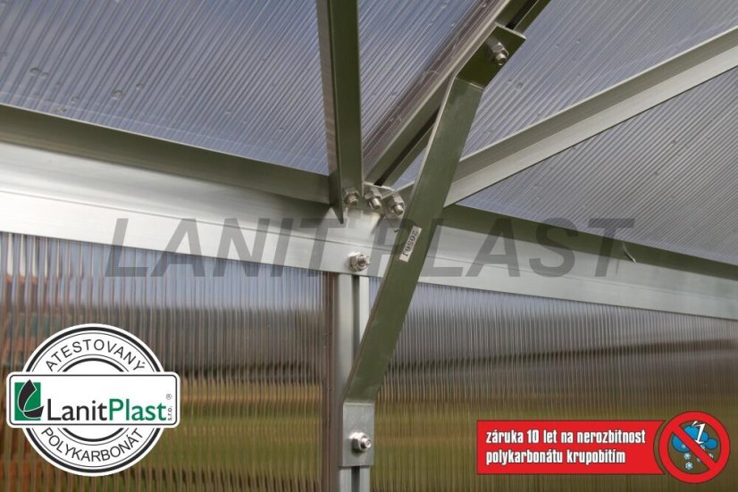 Skleník Uranus 8300 - rozměry 2,57 x 3,21 m (zelená 6 mm)