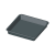 Černá hranatá podmiska pod květináč 5-7L s rozměry 17,4x17,4cm a výškou 2,8cm, vyrobená z tmavého plastu pro ochranu podlahy