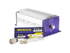 Balastro electrónico Lumatek CMH 315W KIT con cuerpo metálico púrpura, disipador de calor de aluminio y lámpara CMH de 315W con casquillo cerámico Balastro electrónico Lumatek CMH 315W KIT con cuerpo metálico púrpura, disipador de calor de aluminio y lámpara CMH de 315W con casquillo cerámico