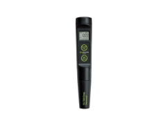 Schwarzer wasserdichter digitaler Milwaukee EC60 Tester mit LCD-Display zur EC-, TDS- und Wassertemperaturmessung, zwei grünen Tasten und elegantem Stiftdesign