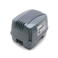 Pompa d'aria in plastica grigia Hailea ET40 con portata 40l/min, pompa a membrana compatta con alette di ventilazione e etichetta bianca