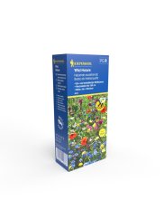 Kék dobozos virágmag keverék Wild Nature Kiepenkerl-től, színes virágok és méh illusztrációk a csomagoláson, 400g keverék
