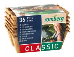 Opakowanie 36 brązowych, biodegradowalnych doniczek NATUR 5x5cm marki Romberg Classic, wykonanych z włókna kokosowego do ekologicznej uprawy roślin Opakowanie 36 brązowych, biodegradowalnych doniczek NATUR 5x5cm marki Romberg Classic, wykonanych z włókna kokosowego do ekologicznej uprawy roślin