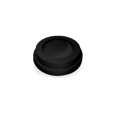 Tapa de plástico negro para vaso de 150ml con boquilla para beber bebidas calientes, forma redonda con borde flexible para sellado perfecto