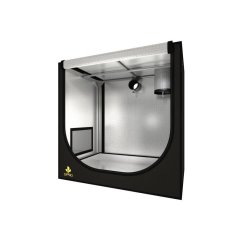 Caja de cultivo negra Dark Propagator 90 R4.0 con pared interior reflectante plateada, dimensiones 90x60x98cm, con orificios de ventilación y marco metálico