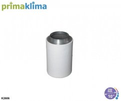 Bílý cylindrický filtr Prima Klima Eco 960-1300m3/h s průměrem 250mm, kovová příruba nahoře, aktivní uhlí pro ventilaci prostor
