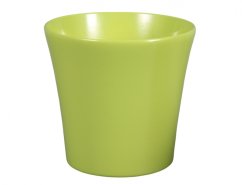 Obal na květník RABAS keramický zelený lesklý d13x15cm
