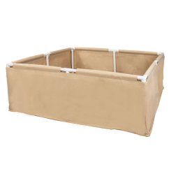 Béžový textilní zvýšený pěstební záhon CALI BEDS vel. L s bílým plastovým rámem, čtvercového tvaru s rozměry 120x60x45cm pro zahradnictví