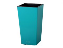 Obal na květník ELISE plast tyrkysový lesklý 30x30x58cm