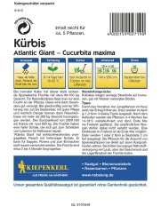 Stražnja strana paketa sjemenja bundeve Atlantic Giant s detaljnim informacijama o uzgoju, tablicom sjetve i crno-bijelim bar kodom Stražnja strana paketa sjemenja bundeve Atlantic Giant s detaljnim informacijama o uzgoju, tablicom sjetve i crno-bijelim bar kodom