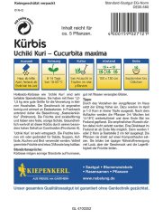 Stražnja strana pakiranja sjemenja bundeve Uchiki Kuri s detaljnim uputama za uzgoj, tablicom sadnje i informacijama o sorti Cucurbita maxima Stražnja strana pakiranja sjemenja bundeve Uchiki Kuri s detaljnim uputama za uzgoj, tablicom sadnje i informacijama o sorti Cucurbita maxima