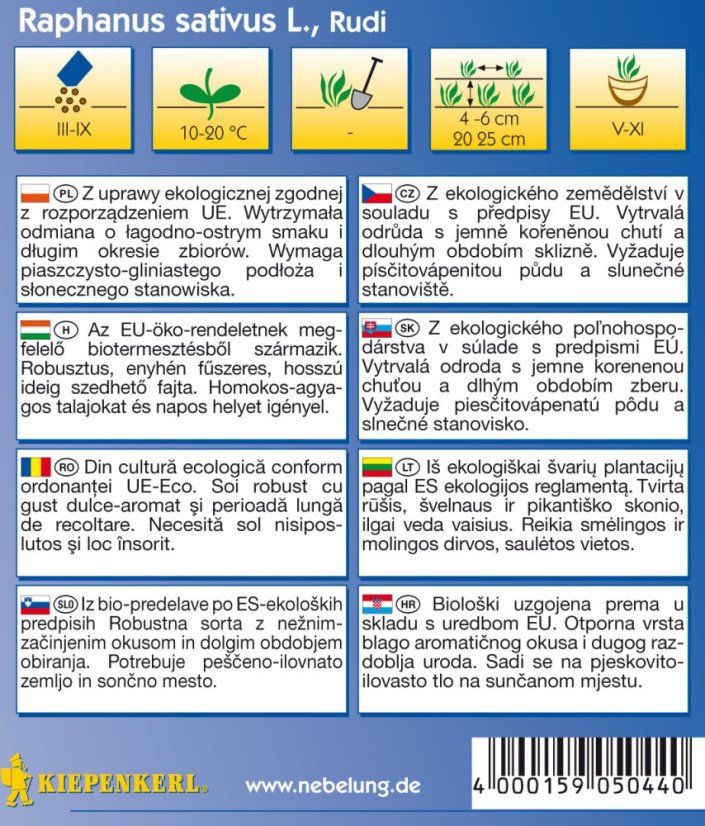 Ředkvička Celesta BIO