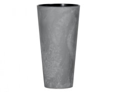 Obal na květník TUBUS SLIM BETON 2v1 plastový matný d30x57cm