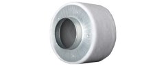 Bílý válcový uhlíkový filtr Prima Klima ECO line FLAT s černou síťkou, kompaktní design s průměrem 125mm pro větrání a čištění vzduchu