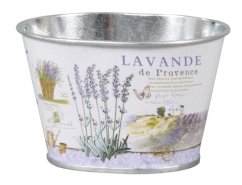 Obal na květník LEVANDULE PROVENCE plechový 10x8x6cm