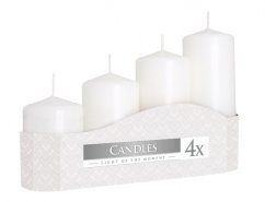 Svíčky adventní STUPŇOVITÉ matné d5x7,9,11,13cm 4ks