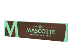 Papírky Mascotte King Size Slim Brown, nebělené, 34ks v balení s magnetem, box 50ks
