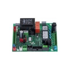 Placa base Nuova Simonelli Appia - placa electrónica verde con chips, condensadores, conectores y transformador negro para cafetera