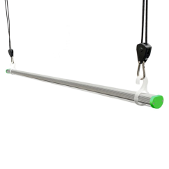 ROOT IT LED Grow 26W 54cm světlo na růst rostlin - stříbrný hliníkový profil se zelenými koncovkami a černými závěsnými lanky