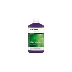 Plagron Alga Bloom 250ml - fialová plastová lahev s bílým uzávěrem, zelený štítek s nápisem alga bloom basic nutrient, bio hnojivo