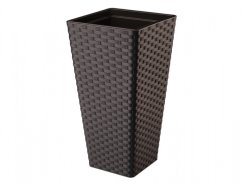Obal na květník RATTANA SLIM SQUARE plastový 29x29x56cm