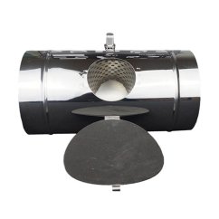 ONA Control Duct 100mm potrubní osvěžovač vzduchu s lesklým chromovým válcovým tělem a černou perforovanou vložkou pro neutralizaci pachů