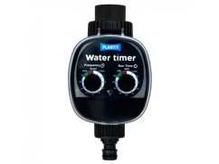 PLANT IT Water Timer svart plastisk bevattningsstimer med två vred för frekvens- och tidsinställning på vit bakgrund