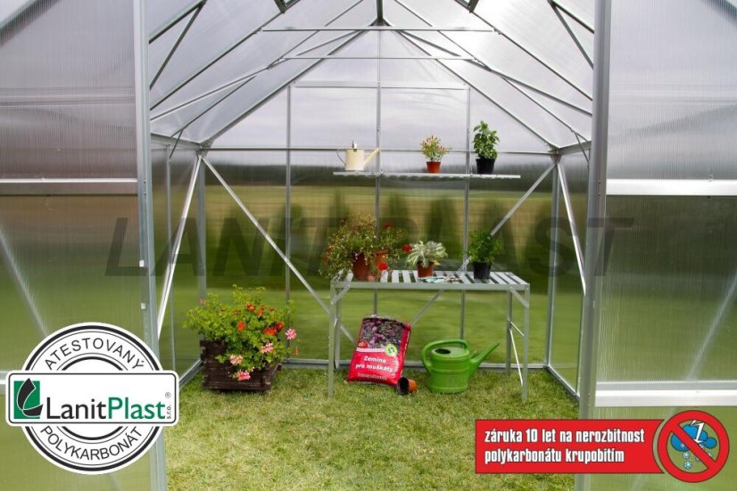 Skleník Uranus 8300 - rozměry 2,57 x 3,21 m (zelená 6 mm)