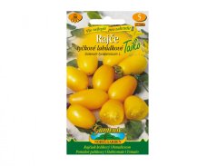 Confezione di semi di pomodori banana Taiko con immagine di frutti ovali gialli su packaging giallo-verde del marchio Gardente