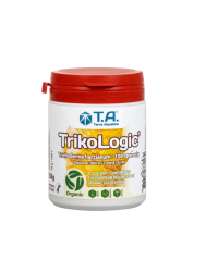 TrikoLogic 250g od Terra Aquatica - bílá plastová nádoba s červeným víčkem, obsahuje sypký doplněk s prospěšnými houbami pro organické pěstování