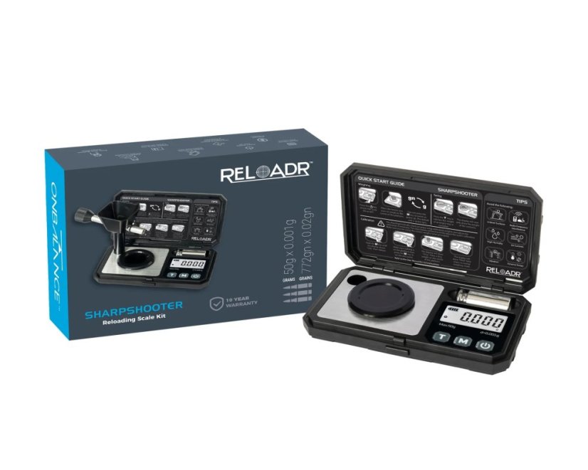 Sada s váhou On Balance Reloadr Sharpshooter scale kit, 50g/0,001g, černá