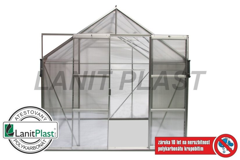 Skleník Uranus 9900 - rozměry 2,57 x 3,83 m (stříbrná 6mm)