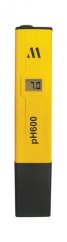 Misuratore di pH digitale giallo Milwaukee pH 600 con parte inferiore nera e display LCD che mostra il valore 7.0, dispositivo compatto per misurare il pH